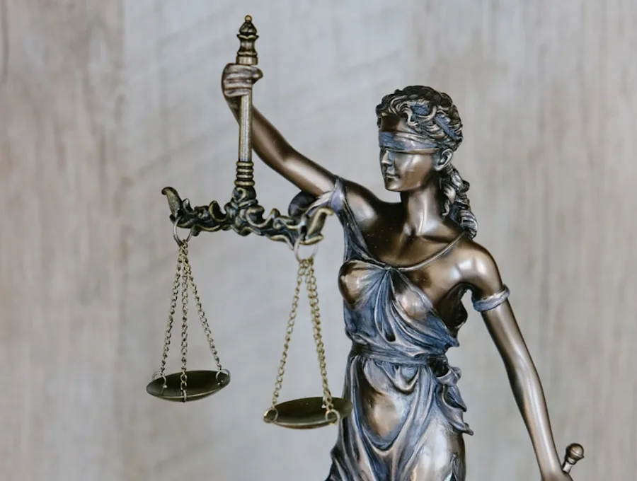 A statue of Lady Justice holding scales